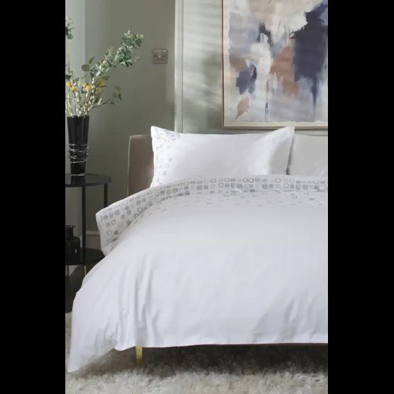 The Lyndon Company Blocks Embroidered Cotton Duvet Set