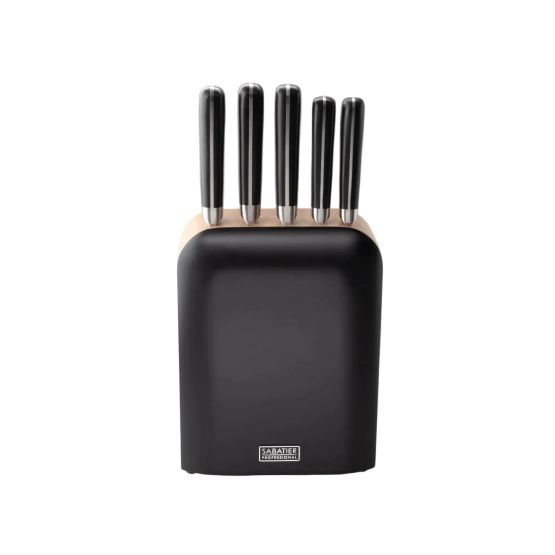 Sabatier Professional 5-Piece Knife &amp; Rubberwood Block Set SABSSKB5