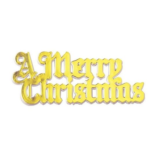 Plastic A Merry Christmas Gold Coloured Motto